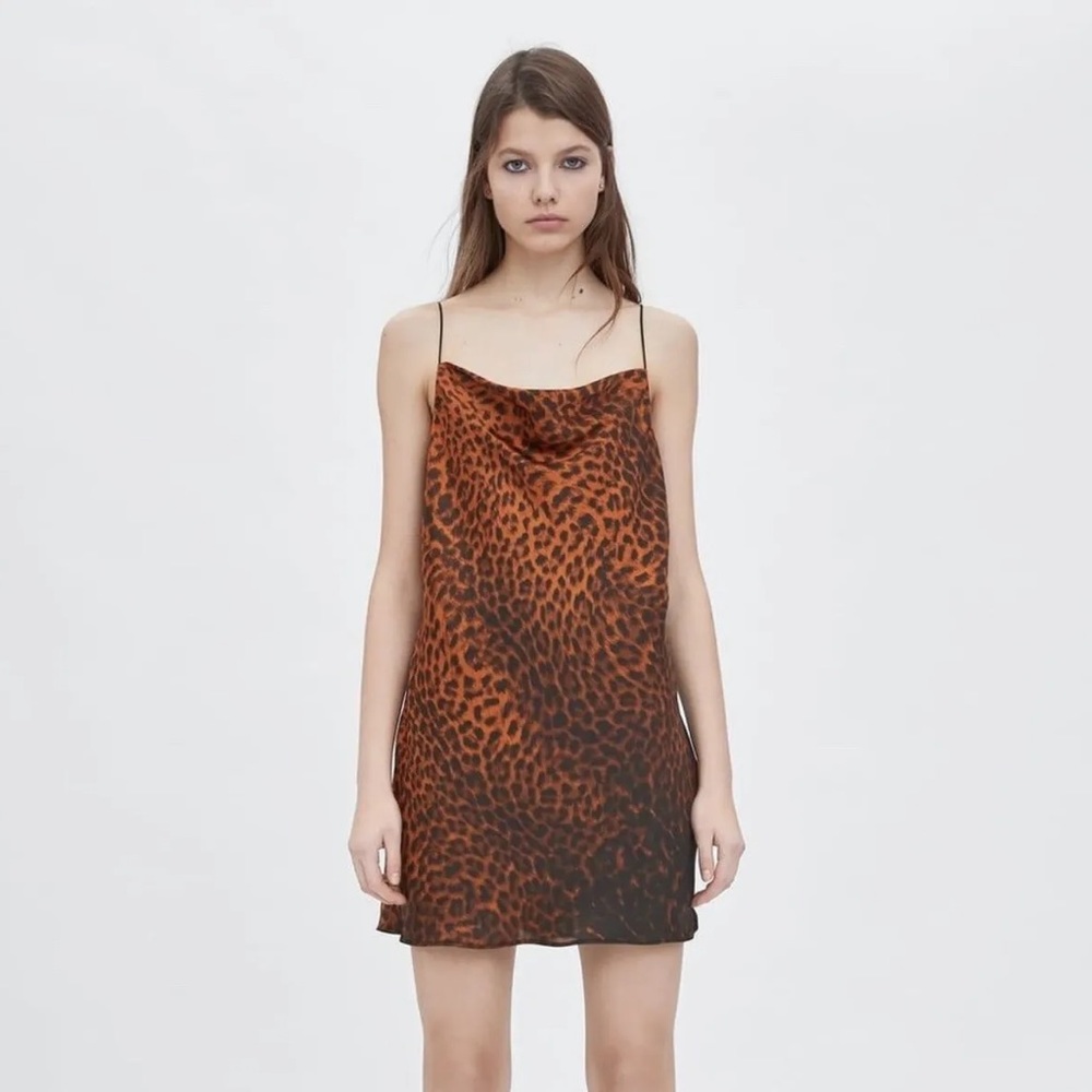 Zara Leopard Print Ombre Slip Dress